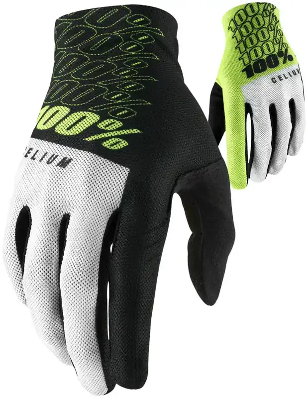 100% Celium Gloves – Yellow Full Finger Mens Large