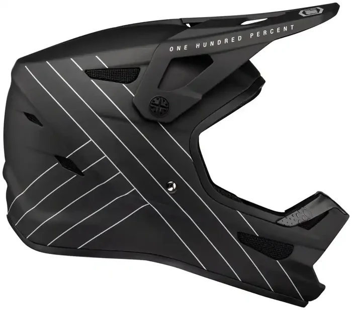 100% Status Full Face Helmet – Black Medium