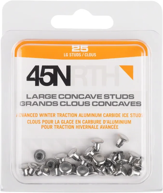 45NRTH Large Concave Carbide Aluminum Tire Studs – 25 Pack