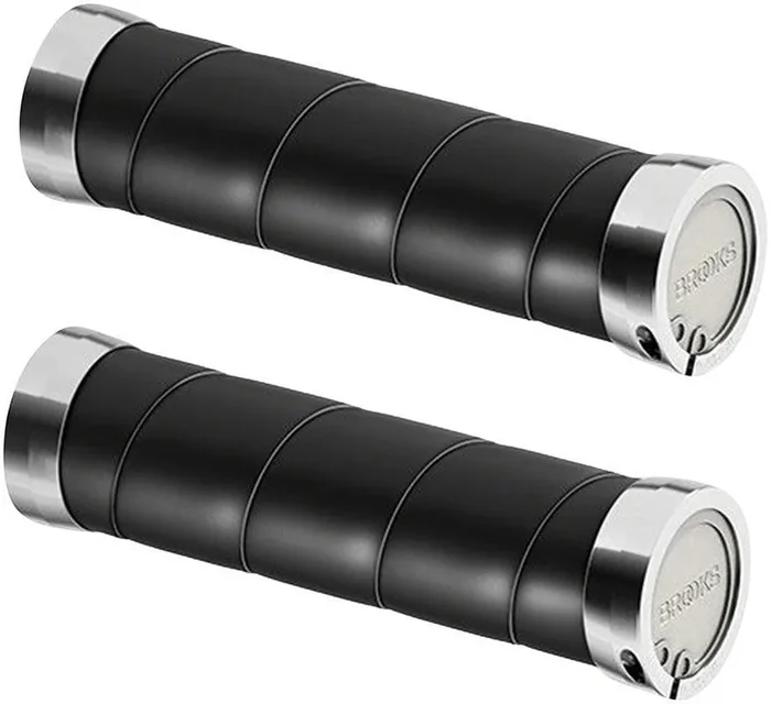 Brooks Slender Leather Grips – Black 130/130mm