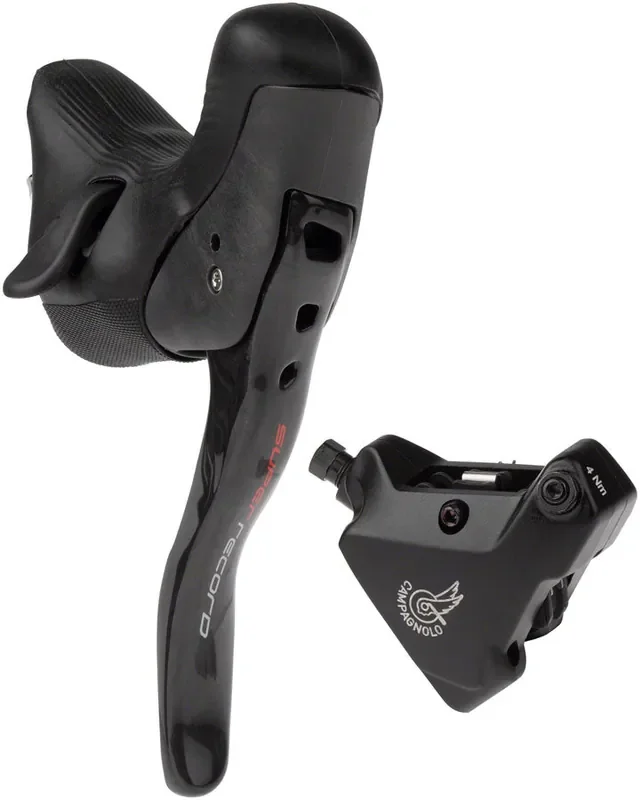 Campagnolo Super Record Ergopower EPS Hydraulic Brake/Shift Lever Disc Caliper – Left/Front 12-Speed 140mm Flat Mount Caliper BLK