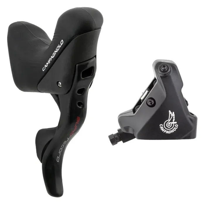 Campagnolo Super Record Ergopower Hydraulic Brake/Shift Lever Disc Caliper – Right/Rear 12-Speed 160mm Flat Mount Caliper BLK