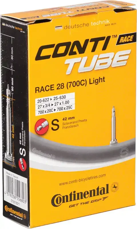 Continental Light Tube – 700 x 20 – 25mm 42mm Presta Valve