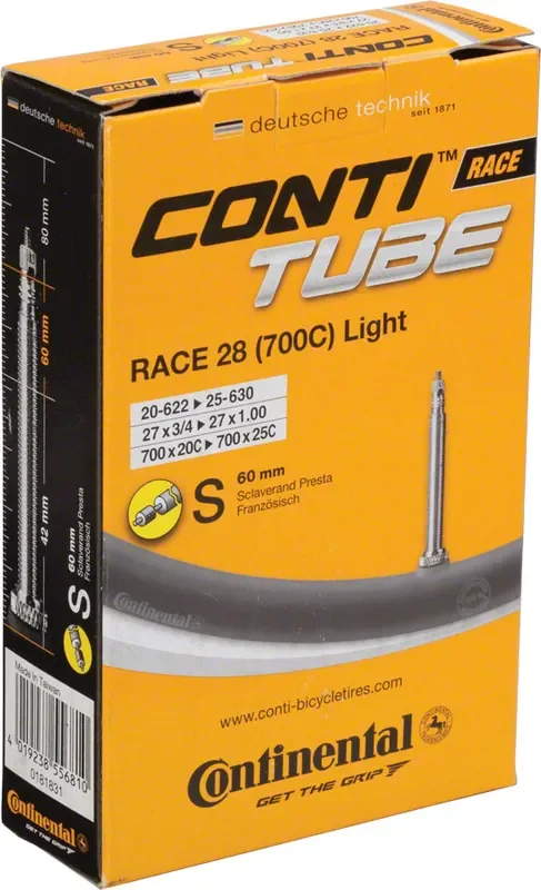 Continental Light Tube – 700 x 20 – 25mm 60mm Presta Valve