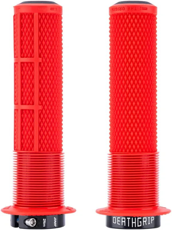 DMR DeathGrip 2 Flanged Grips – Thick Lock-On Red