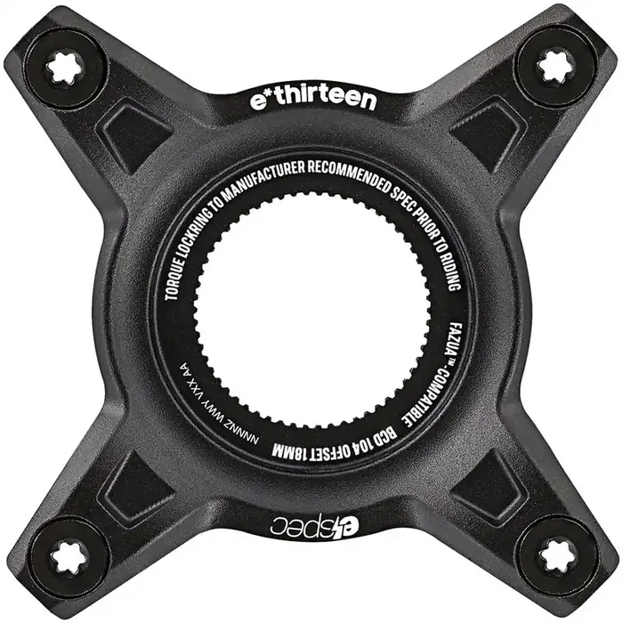 e*thirteen e*spec 104BCD Aluminum Direct Mount Spider – 104BCD 55mm CL Incl. Bolts Fazua Ride 60 BLK