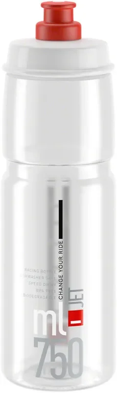 Elite Jet Water Bottle 750ml – Clear/Red