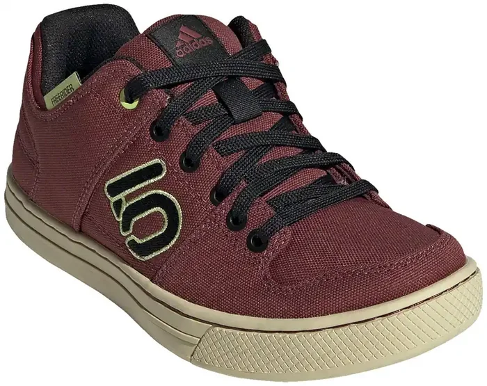Five Ten Freerider Canvas Flat Shoes – Womens Quiet Crimson/Core BLK/Pulse Lime 8.5