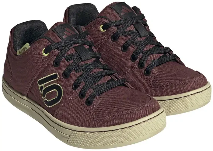 Five Ten Freerider Canvas Flat Shoes – Womens Quiet Crimson/Core Pulse Lime 8.5