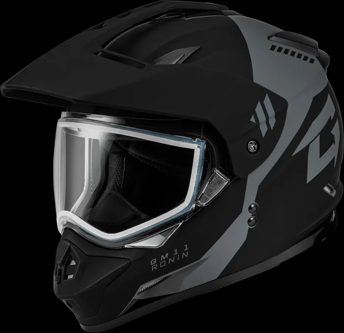 GMAX Gm-11 Ronin Helmet Matte Black/Silver 2x