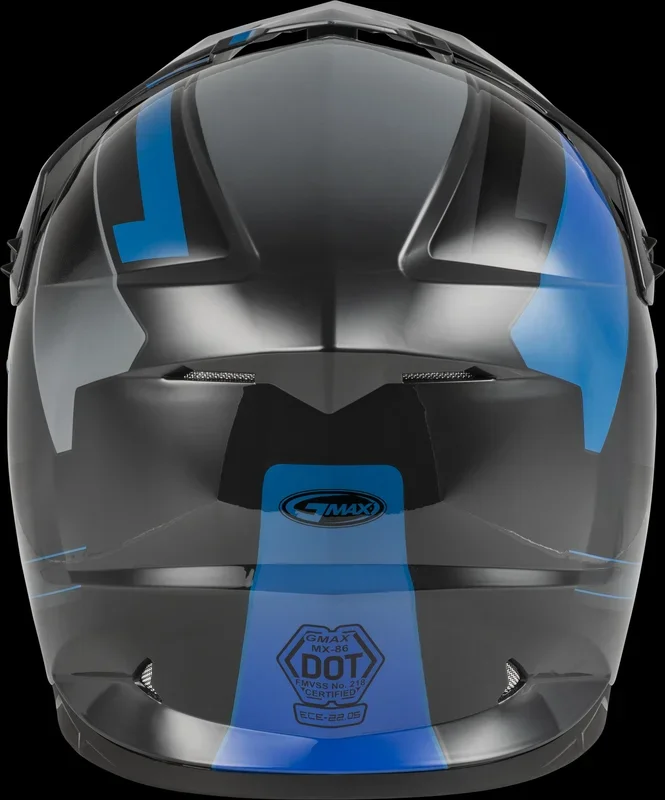 GMAX Mx-86 Off-Road Fame Helmet Dark Grey/Blue/Black 3x