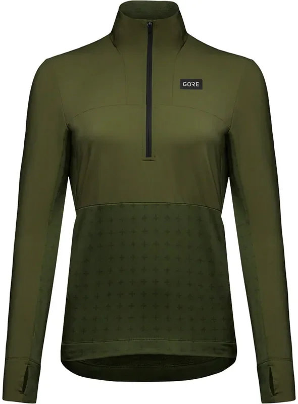 GORE Trail KPR Hybrid 1/2-Zip Jersey – Utility Green Womens Medium