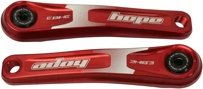 Hope Ebike Crank Arm Set – 155mm ISIS Specialized Offset Red