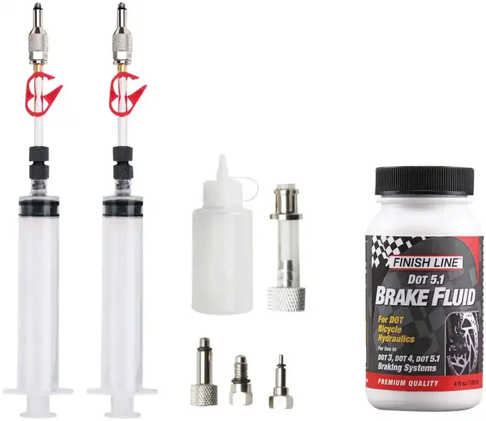 Jagwire Pro DOT Bleed Kit Finish Line DOT 5.1 Fluid – For Avid Hayes Formula Hope Disc Brakes
