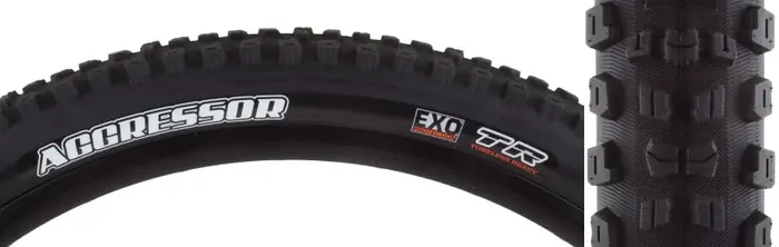 Maxxis Aggressor Tire – 29 x 2.3 Tubeless Folding Black Dual EXO