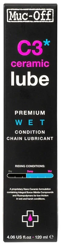 Muc-Off C3 Wet Ceramic Bike Chain Lube – 120ml Drip