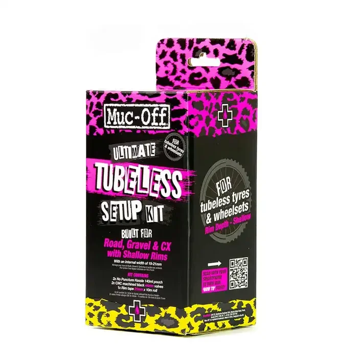 Muc-Off Ultimate Tubeless Kit – Road/Gravel/CX 21mm Tape 44mm Valves