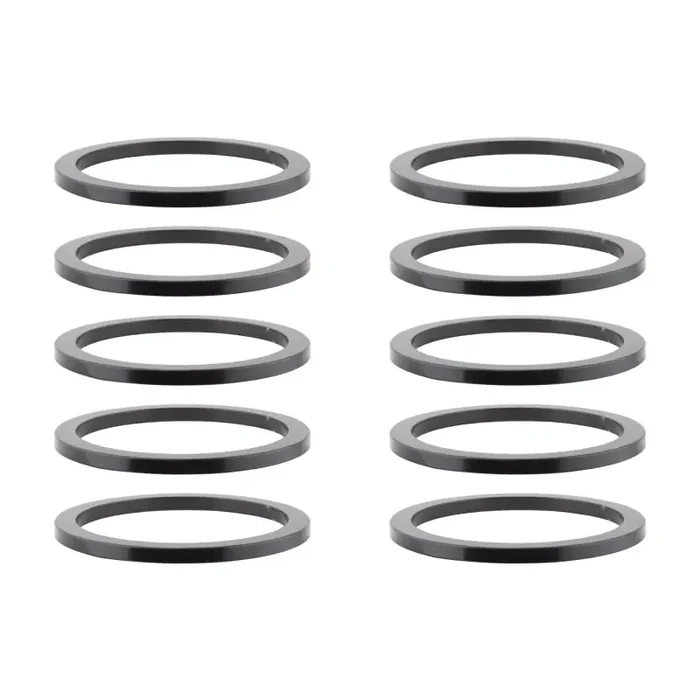Origin8 Alloy Headset Spacers SHIS Spacer 1-1/8` x 2mm Black 10 to a bag Alloy