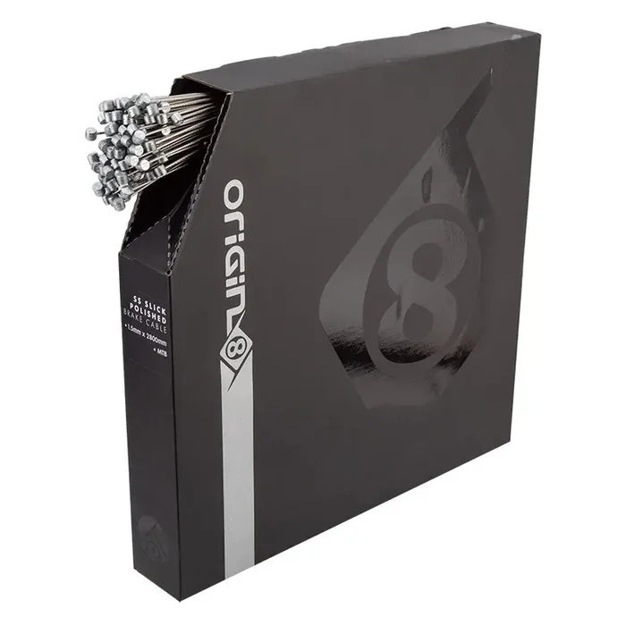 Origin8 SS Slick Polished MTB Brake Cable Front or Rear 2800mm 1.5mm SS Silver Box of 100 MTB