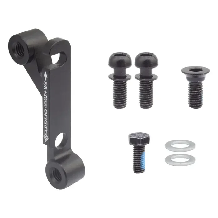 Origin8 Vise IS Mount to Flat Mount Disc Adapter FT/RR IS Mount Flat Mount Black +20mm