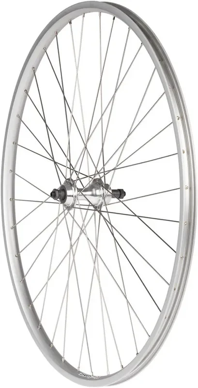 Quality Wheels Value Single Wall Series Rear Wheel – 27″ QR x 130mm Rim Brake Freewheel Silver Clincher 36H