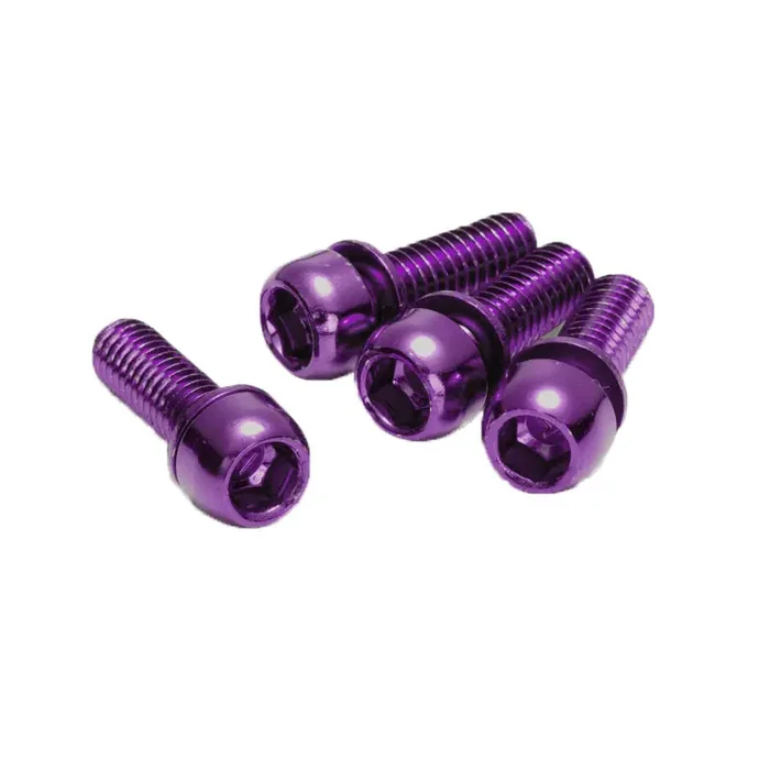 Reverse Disc Brake Caliper Bolts M6x18 4/Pack – Purple