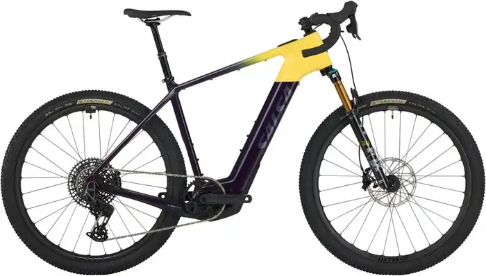 Salsa Tributary C Force XO AXS Transmission SUS Ebike – 29″ Carbon Amethyst/YLW X-Small
