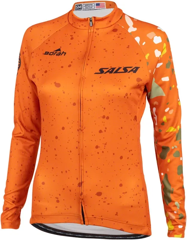 Salsa Womens Terrazzo Long Sleeve Jersey – Medium Orange
