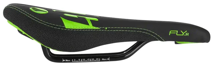 SDG Fly Jr Saddle Steel Rails – Blk/Green