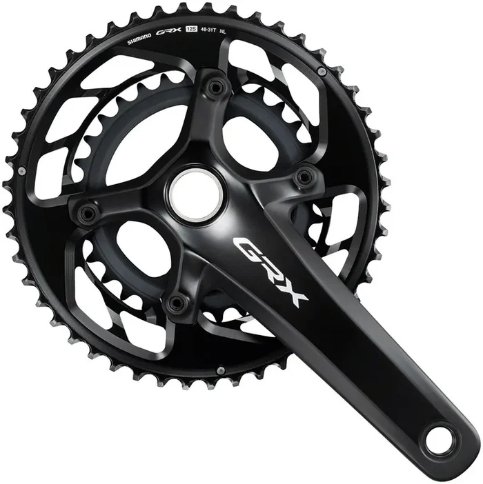 Shimano GRX FC-RX820-2 Crankset – 172.5mm 12-Speed 48/31t 110/80 BCD Hollowtech II BLK