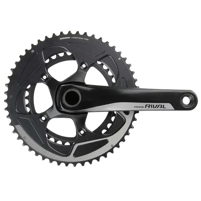 SRAM Rival 22 Crankset – 175mm 11-Speed 52/36t 110 BCD GXP Spindle Interface BLK