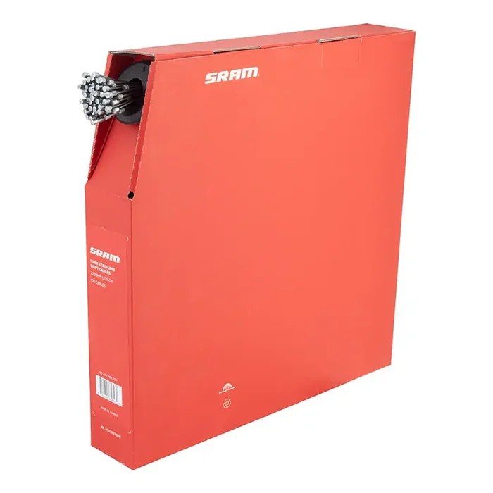 SRAM Stainless Steel Shift Cables – 1.1mm 2200mm Length Silver Box of 100