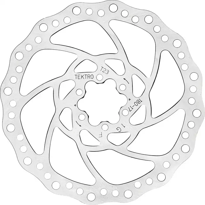 Tektro TR-17 Disc Brake Rotor – 180mm 6-Bolt 2.3mm Thickness Silver