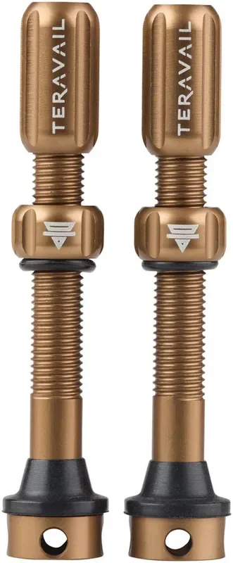 Teravail Alloy Tubeless Valves – Pair 48mm Matte Copper
