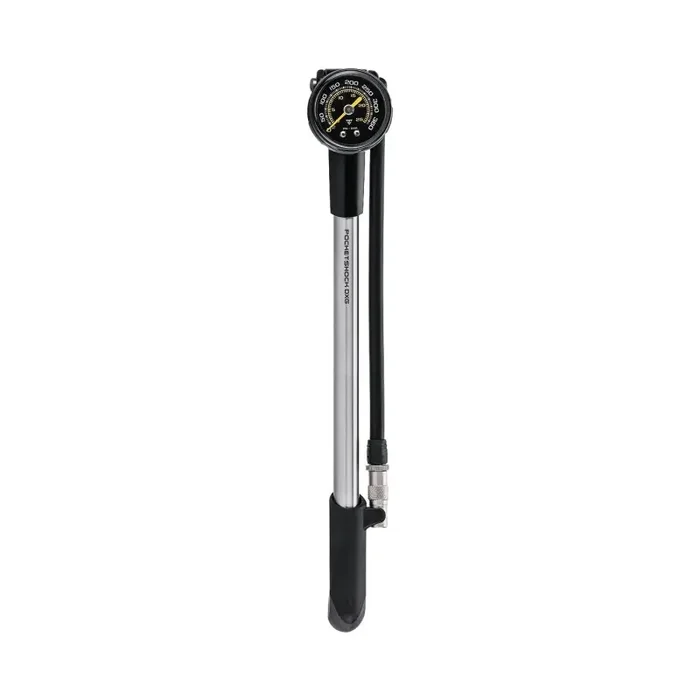 Topeak Pocket Shock DXG XL Shock Pump Analog SV 360psi 12` Aluminum Silver
