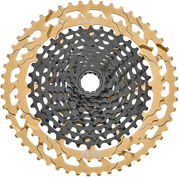 TRP CS-M9050-12 EVO Cassette – 12-Speed 10-52t MicroSpline Compatible BLK/Gold