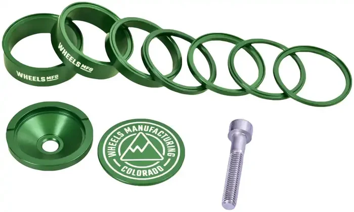 Wheels Manufacturing Pro StackRight Headset Spacer Kit – Green