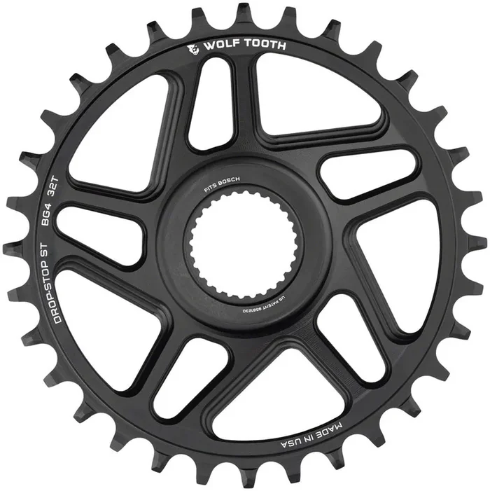 Wolf Tooth Bosch Gen 4 Direct Mount Chainring – Drop-Stop ST 32T Black