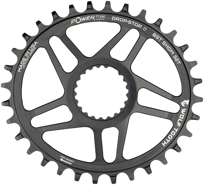 Wolf Tooth Elliptical Direct Mount Chainring – 32t Shimano Direct Mount Drop Stop B Boost 3mm Offset BLK