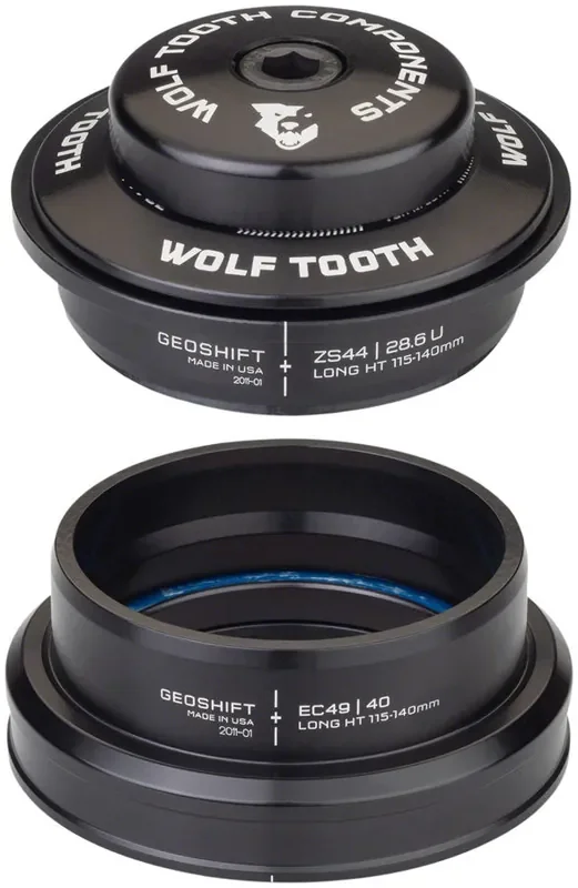 Wolf Tooth GeoShift Performance Angle Headset – 1 Deg Long ZS44/EC49 Black