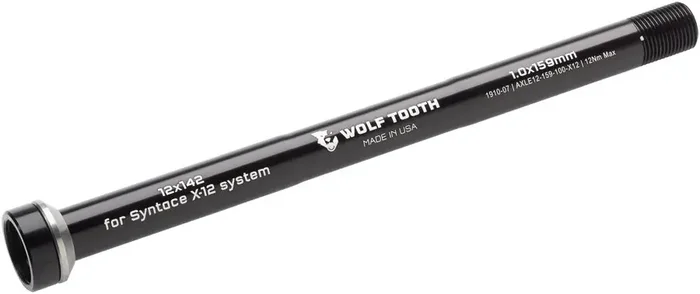 Wolf Tooth Rear Thru Axle – M12 1.0 x 159mm for X12 x 142mm Black