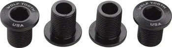 Wolf Tooth Set of Chainring Bolts for 104 x 30T Rings (10 mm long) 4-Pieces, Black